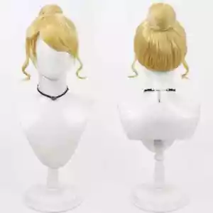 Parrucca cosplay Cenerentola per donna adulta parrucche principessa bionda con panini capelli updo - Foto 1 di 6