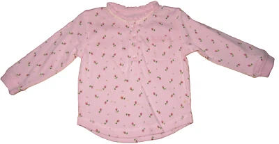 Arizona 12 Mo Girls Pink Floral Henley L/S T- Shirt Great Preowned Nice! Foto 1 de 3