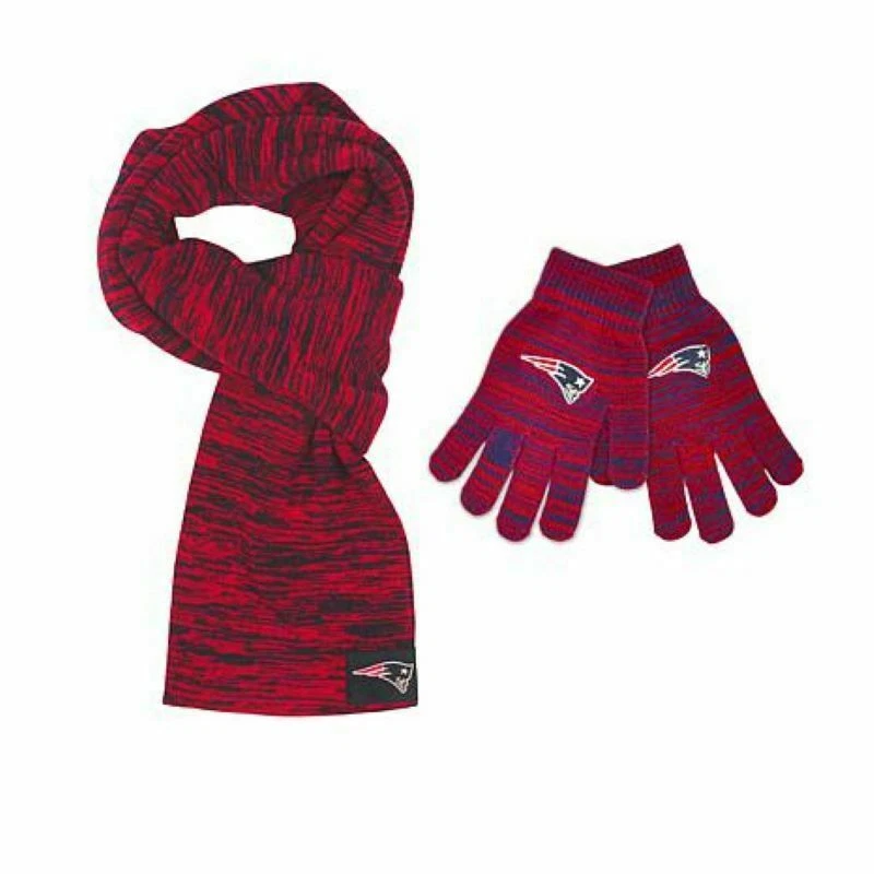 Juego de bufanda y guantes para mujer New England Patriots NFL mezcla de colores con licencia  Foto 1 de 1