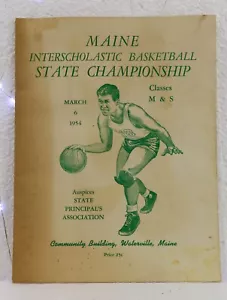 1954 Maine Interscholastic Basketball State Championship Program Waterville ME - Picture 1 of 14