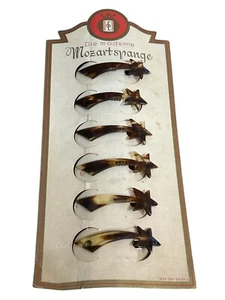 Full Card Of 6 1940's Vintage Mozartspange Celluloid Barrettes Hair Slide NOS - Picture 1 of 4