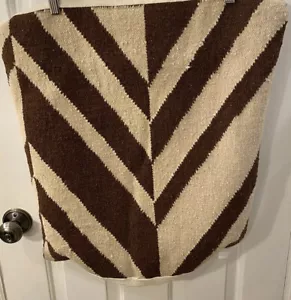 Surya Fallon 21” x 21” Ivory And Dark Brown Pillow Cover Wool/Cotton EUC - Picture 1 of 9