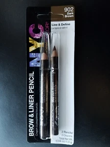 NYC - Brow and Liner Pencil Set #902 Dark Brown - 2 Pencils - Picture 1 of 2