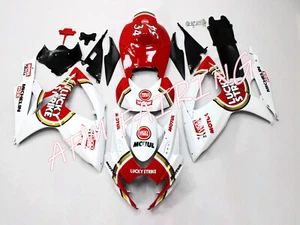 Red White Lucky Strike ABS Injection Bodywork Fairing Kit for GSXR600/750 06-07 - Picture 1 of 9