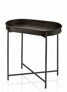 The Mia Black Oval Side Table - Picture 1 of 2