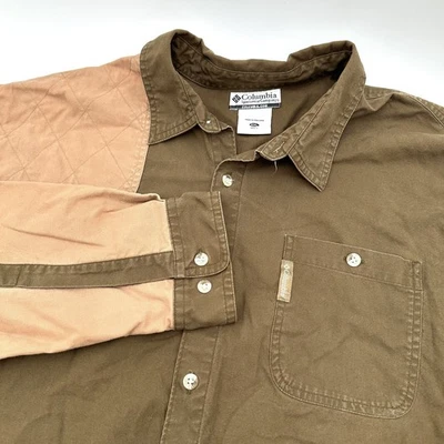 Columbia Briarshun Shooting Shirt Men 2XL Brown Tan Embroidered Bird Outdoorsman - Image 1 of 4