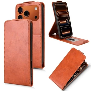 Vertical UP Down Flip Leather card slots Stand Case For iPhone 17 Pro Max 17 Air - Picture 1 of 28