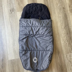 Bugaboo Universal Footmuff Grey & Black Fleeced Lined Stroller Full Zipper - Picture 1 of 13