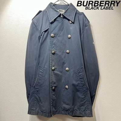 Gabardina Burberry Etiqueta Negra M Cuadros Nova Azul Marino Algodón Exclusivo de Japón Foto 1 de 4