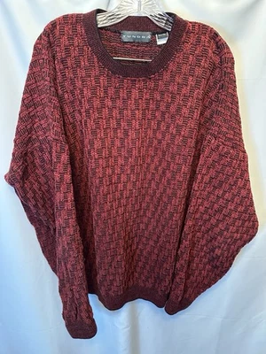 Vintage Tundra Canada Size XLT Coogi Style Barrel Knit Sweater Red Black - Image 1 of 4