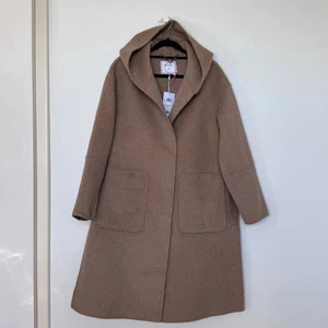 Belle & Bloom Wool Blend Hooded Coat – Size S – Oat – RRP $309.95 - Picture 1 of 8