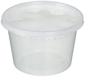 50 Ct Clear 16 Oz Heavy Duty Plastic Soup Deli Food Containers Set With Lids New - Picture 1 of 3