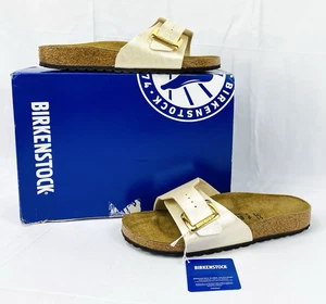 Birkenstock Catalina Luxe Buckle Sandalen/Schuhe Damen 10/10,5 Pearl White Neu mit Etikett - Bild 1 von 13