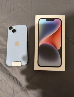 iPhone 14 Blue 128 GB Brand New with AppleCare+ Warranty (locked to T-Mobile) - Image 1 of 2