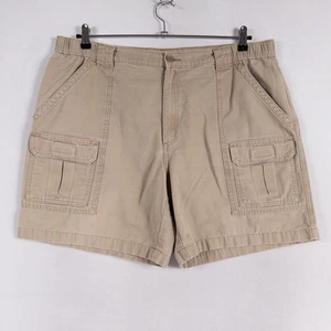 Savane Cargo Shorts Mens 40 Beige Cotton Elastic Waist Comfort Casual Hiking - Picture 1 of 9
