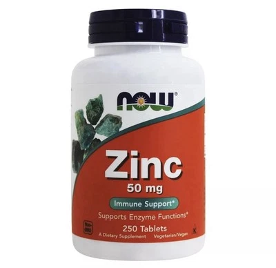 Now Foods Zinc - Immune Support/Skin Health - 50 mg - 250 tablets - Exp 05/2026 - Image 1 of 3