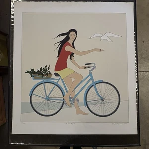 Will Barnet “La Bicicleta Azul” Edición Limitada Impresión Numerada 244/300 - Imagen 1 de 16