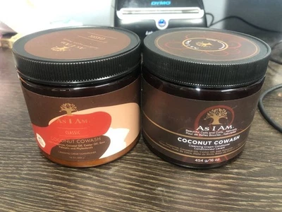 2 PAQUETES As I Am Coconut CoWash acondicionador limpiador rizos/bobinas 16 oz. Foto 1 de 3