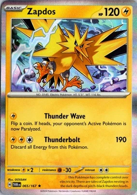 Zapdos Holo Rare SV06: Twilight Masquerade 065/167 NM - Image 1 of 2