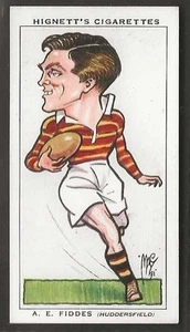 HIGNETT-FOOTBALL CARICATURES 1935-#40- RUGBY - HUDDERSFIELD - FIDDES - Picture 1 of 2