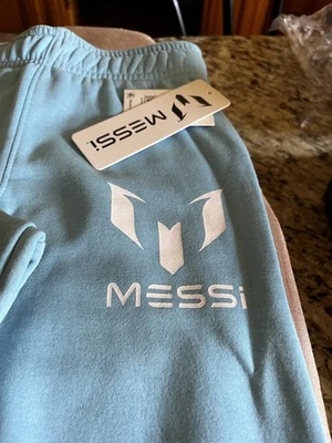 Messi Sweatpants Size Small 4/5 Toddler/Child Blue/White, logo on leg, soccer - Image 1 of 4