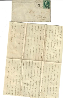 1872 DODGE CITY Cover with 5 Page Letter Content 3 Cent Washinton 1871-79 US C84 - Image 1 of 4