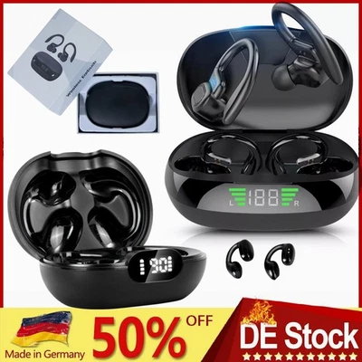 MARKENLOS Kopfhörer Bluetooth 5.4 In Ear Ohrbügel Kabellos Sportkopfhörer mit Mikrofon