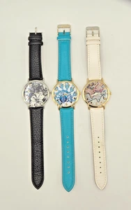 Accutime Ladies Analog Watches -3 Different-Floral Peacock & Old World Dial Face - Picture 1 of 8