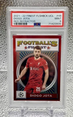 2021-22 Topps Finest Flashback UCL DIOGO JOTA #48 Red Refractor #/5 PSA 9 - Image 1 of 2