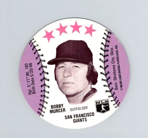 1976 MSA ORBAKER'S Bobby Murcer SF Giants MLB disco coperchio gelato - Foto 1 di 2