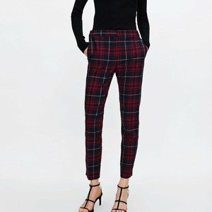 plaid pants zara