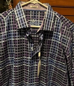 Camicia Bugatchi Uomo Shaped Fit Navy Uomo Taglia XXL Nuova con etichette - Foto 1 di 5
