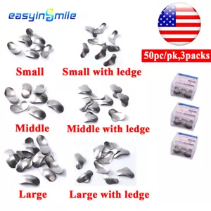 150x Fasce Matrici Metalliche Dentali Matrice Fasce Sezionali Contorte Morbide 50μmS/M/L - Foto 1 di 9