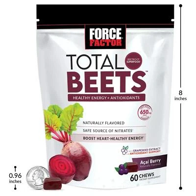 Force Factor Total Beets Blood Pressure Support, Beet Root Supplement Soft Chew - Image 1 of 4
