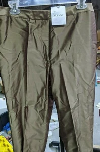 Alfani Size 12 High Rise Silk & Acetate Gold Boho Dress Casual Pants NWT! 32x30 - Picture 1 of 9
