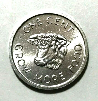 Moneda África Seychelles 1972 1 centavo cabeza de vaca animal de granja Foto 1 de 2