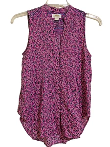Mauve by Anthropologie Women's Blouse Size XS Sleeveless Button Petunia Pintuck - Picture 1 of 9