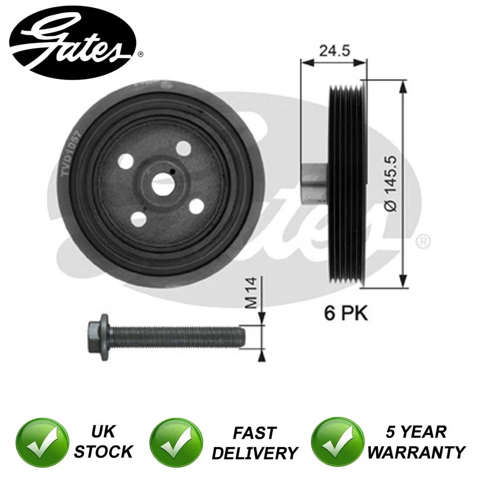 Puertas de polea del cigüeñal se adaptan a Ford Transit Connect 2002-2013 Focus 1998-2012 Foto 1 de 1