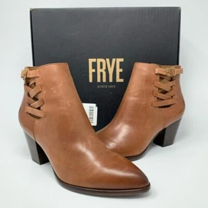 Frye Reed Strappy Booties Cognac Heels Women’s Size 6.5 M 3478345-COG NEW! - Picture 1 of 8