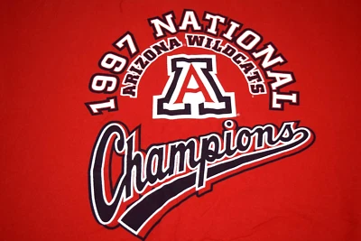Vintage University of Arizona T-Shirt CS Size XL 90s U of A Basketball Champs - Image 1 of 4