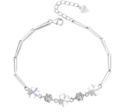 Armband Blumen Zirkonia Damenarmband Frauenarmband Mädchenarmband Geschenk  - Bild 1 von 4