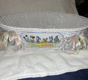 Vintage Disney Babies Basket White For Disney Plush 17”inches length Preowned!! - Picture 1 of 13