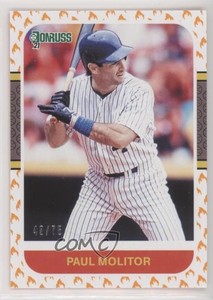 2021 Donruss Retro 1987 On Fire /75 Paul Molitor (Image Cropped at Knees) HOF