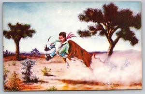 Ak: L.H. ""Dude"" Larsen, Nr. 20, E.G.B.Co., Cowboykunst, 1941, unveröffentlicht - Bild 1 von 2