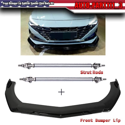 Kit de alerón divisor de parachoques delantero negro brillante para Hyundai Elantra 2000-2022 Foto 1 de 4