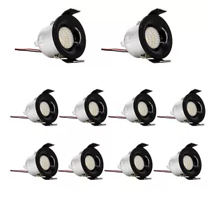 10x LED Spotlight schwarz Einbaustrahler 3W 240V Terrassen Decken Leuchte Spot - Bild 1 von 7