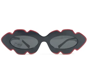 Alain Mikli Sunglasses A05072 001/87 Black Red Oval Frames Gray Lenses 52-19-140 - Picture 1 of 11