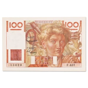 France - billet 100 francs Jeune Paysan 1952 SPL - émission 03/04/1952 - F.28.32 - Imagen 1 de 2
