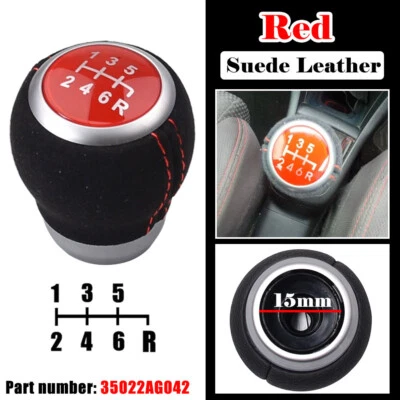 Rojo MT 6 velocidades para Subaru Impreza STI WRX 09-2018 palanca de cambios palanca de cambios bota Foto 1 de 4