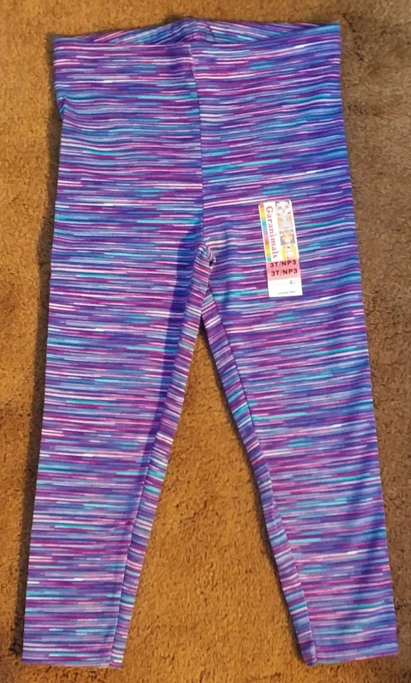 Toddler Garanimal Leggings Purple Print Cotton Spandex Assorted Sz New With Tags - Image 1 of 1